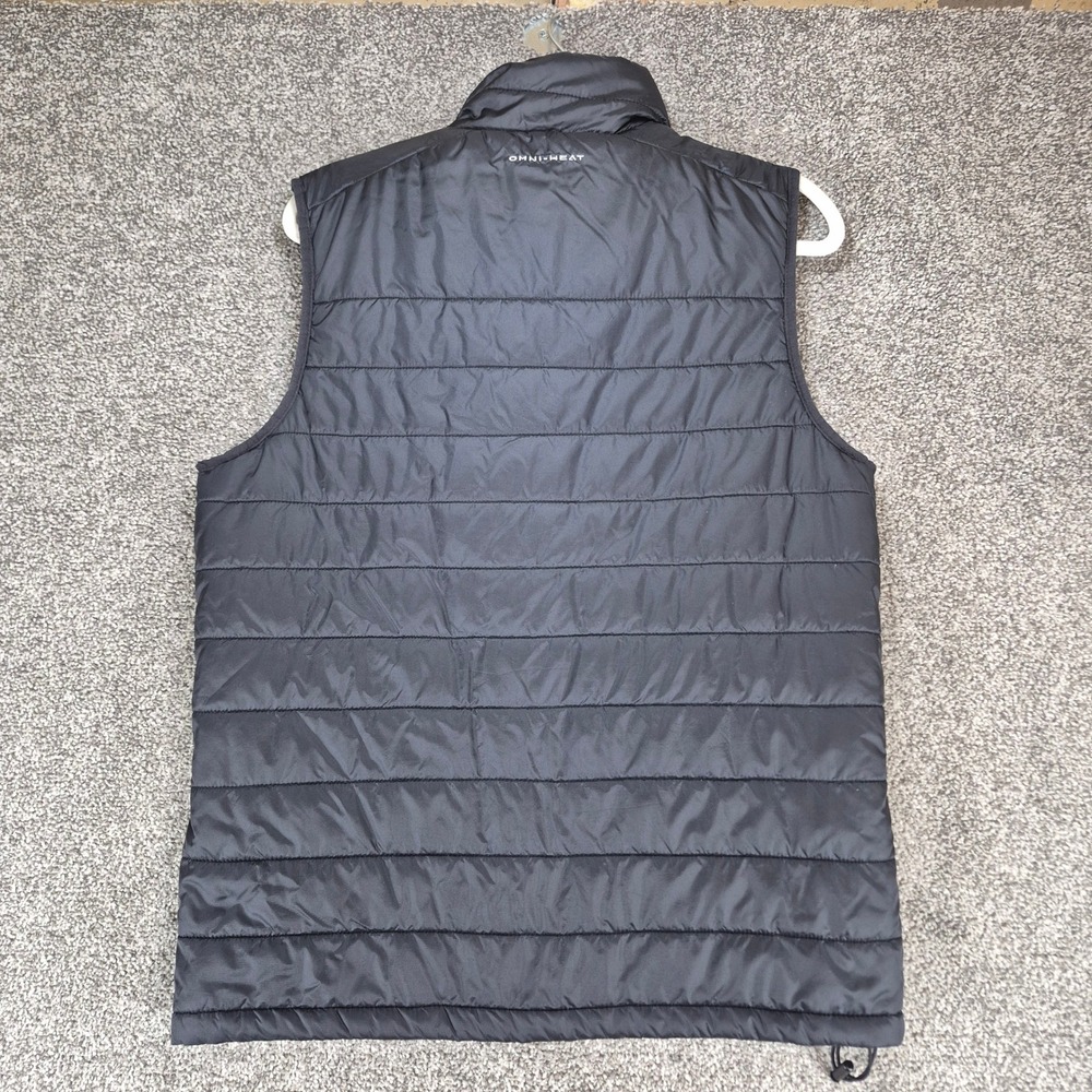 Columbia Omni-Heat Puffer Vest Mens Small Black Insulated Full Zip - Picture 2 of 8